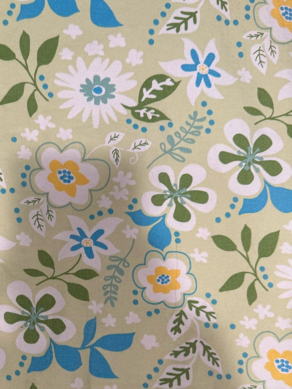 LOFT Stretch Floral Skirt in Green, Blue & Cream